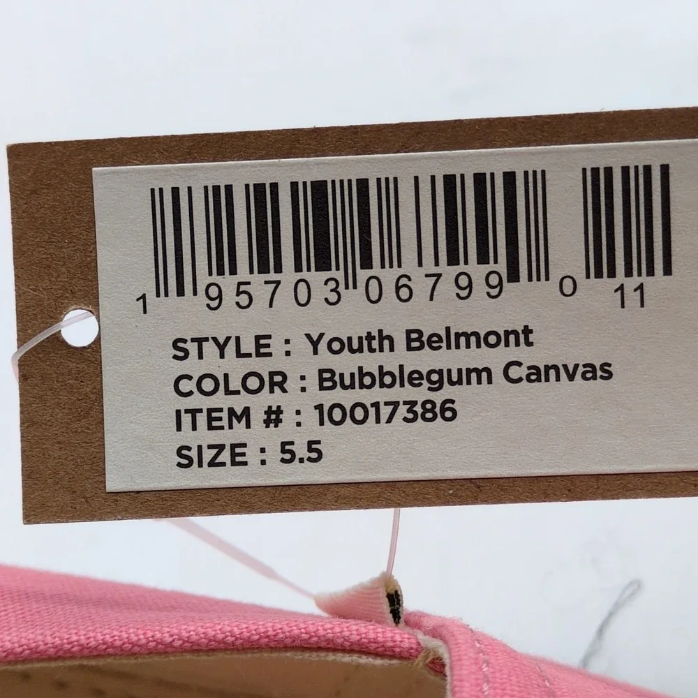 Toms Shoes Girls Belmont Pink 5.5 Slip On Flats Canvas Comfort Stretch NEW